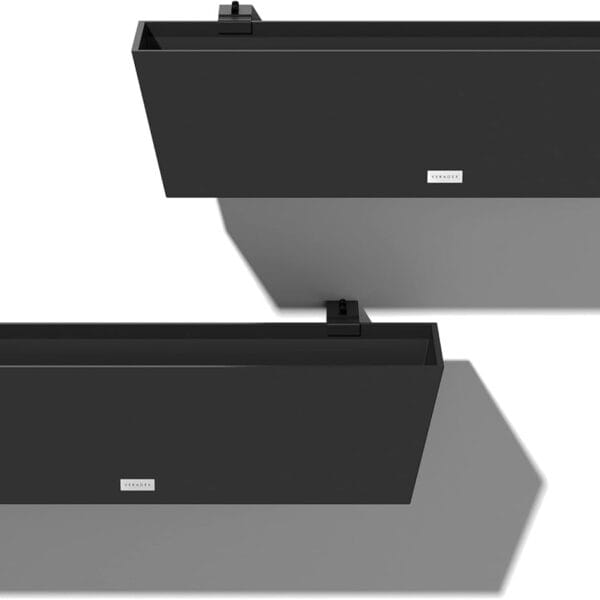 Veradek Pure Series Railing Planter - Plastic Hanging Planter for Outdoor Balcony/Fence | Durable All-Weather Use with Adjustable Brackets | Modern Dcor for Flowers, Succulents, Hanging Plants