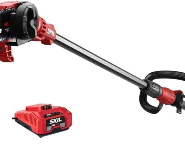 SKIL PWR CORE 40 Brushless 40V 10'' Pole Saw Kit with Over 9ft. Telescoping Shaft & Angled Head, Includes 2.5Ah Battery and Auto PWR Jump Charger - PS4561C-10