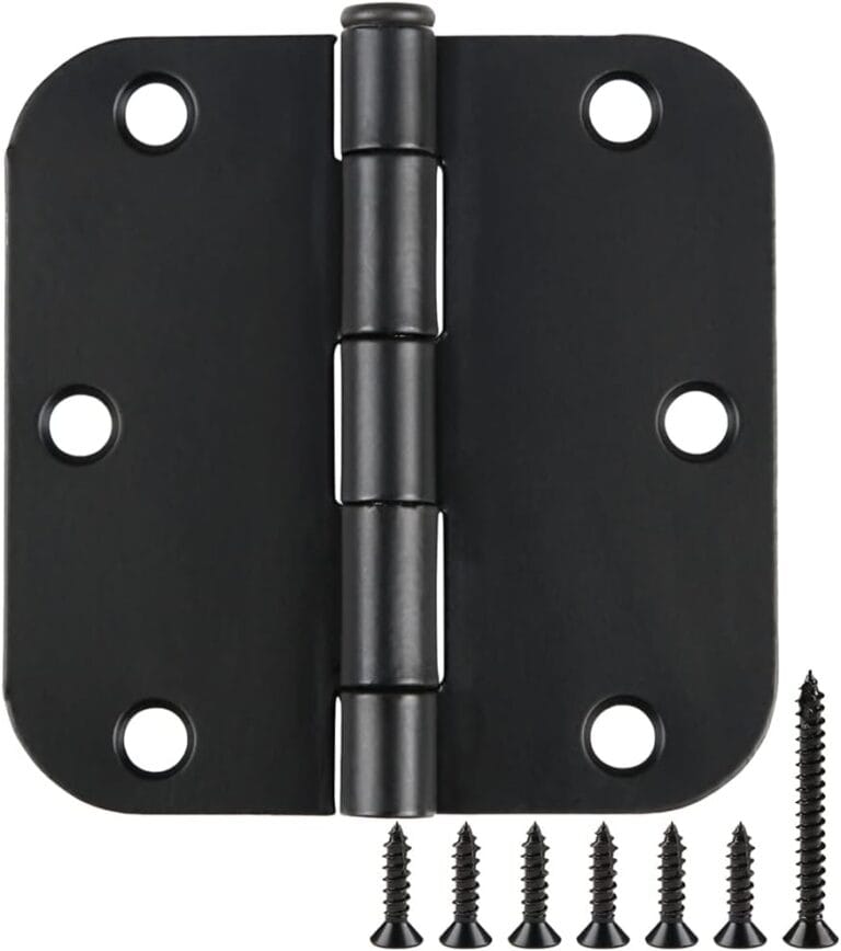 30 Pack Rounded Matte Black Door Hinges 3.5 Inch 5/8" Radius Interior 3 1/2" Flat Iron Bifold Residential Standard Bedroom Indoor for Doors 3 "Hardware Control House Home Decor Essentials Accessories