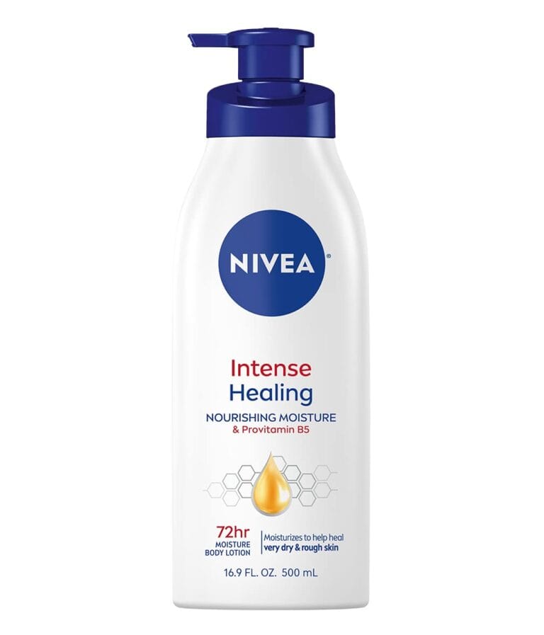 NIVEA Intense Healing Body Lotion for Very Dry, Itchy Skin with Glycerin, Provitamin B5 and Niacinamide, 72-Hour Body Moisturizer, 16.9 Fl Oz Pump Bottle