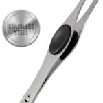 Professional Eyebrow Tweezers for Facial Hair Removal for Women and Men  Precision Ultra Sharp Stainless Steel Slant Tip Tweezer with No-slip Silicone Grip (Silver)