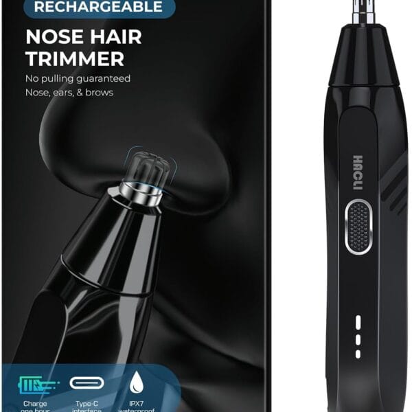 Nose Hair Trimmer for Men Women - Electric Nose Hair Clipper with Replaceable Stainless Steel Blade, Powerful 8000RPM Motor, Wet/Dry Use, Travel Lock, Portable Design USB Rechargeable