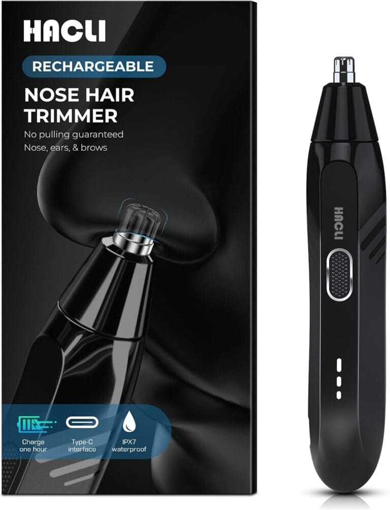 Nose Hair Trimmer for Men Women - Electric Nose Hair Clipper with Replaceable Stainless Steel Blade, Powerful 8000RPM Motor, Wet/Dry Use, Travel Lock, Portable Design USB Rechargeable