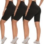 3 Pack Biker Shorts for Women  8"/5"/3" High Waisted Tummy Control Workout Yoga Running Athletic Shorts