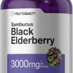 Horbach Black Elderberry | 3000mg Capsules | 300 Count | Non-GMO, Gluten Free | Sambucus Supplement