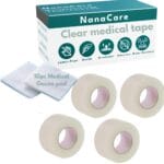 Hypoallergenic Transparent Surgical Tape 1 inch x 10yd |4 Rolls Waterproof,Clear| Medical Tape for Skin, Dressings and Face| First Aid Bandage Tape for Sensitive Skin