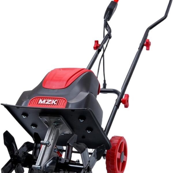 MZK 12-Inch Corded Electric Tiller/Cultivator for Gardening, 8-inch tillling Depth with Adjustable Wheels, Electric Garden Rototiller for Lawn/Yard/Garden Soil Digging