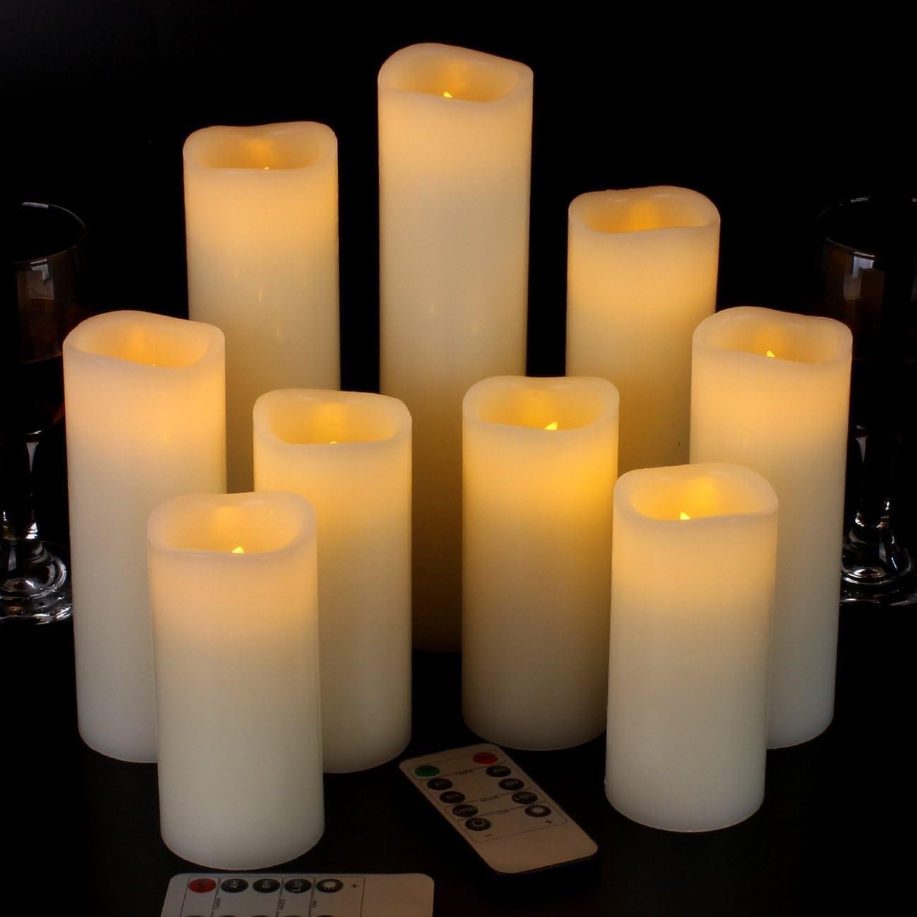 Vinkor Flameless Candles Battery Operated Candles Real Wax Pillar LED Candles With 10 Key Remote And Cycling 24 Hours Timer (Ivory 4" 5" 6" 7" 8" 9") Vinkor Flameless Candles Battery Operated Candles Real Wax Pillar LED Candles with 10-Key Remote and Cycling 24 Hours Timer (Ivory 4" 5" 6" 7" 8" 9")