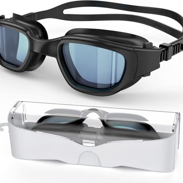 Polarized Swimming Goggles, Unisex Adult Swim Goggles Anti Fog Anti UV Wide View Pool Glasses for Men Women