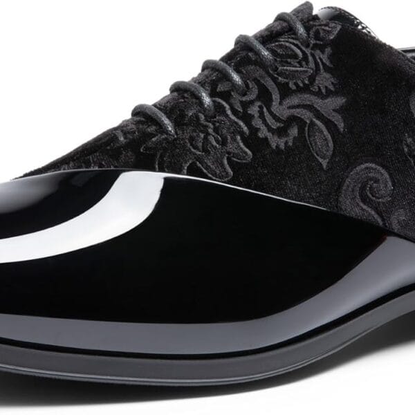 Bruno Marc Men's Dress Tuxedo Shoes Classic Patent Velvet Lace-up Formal Caden Oxford