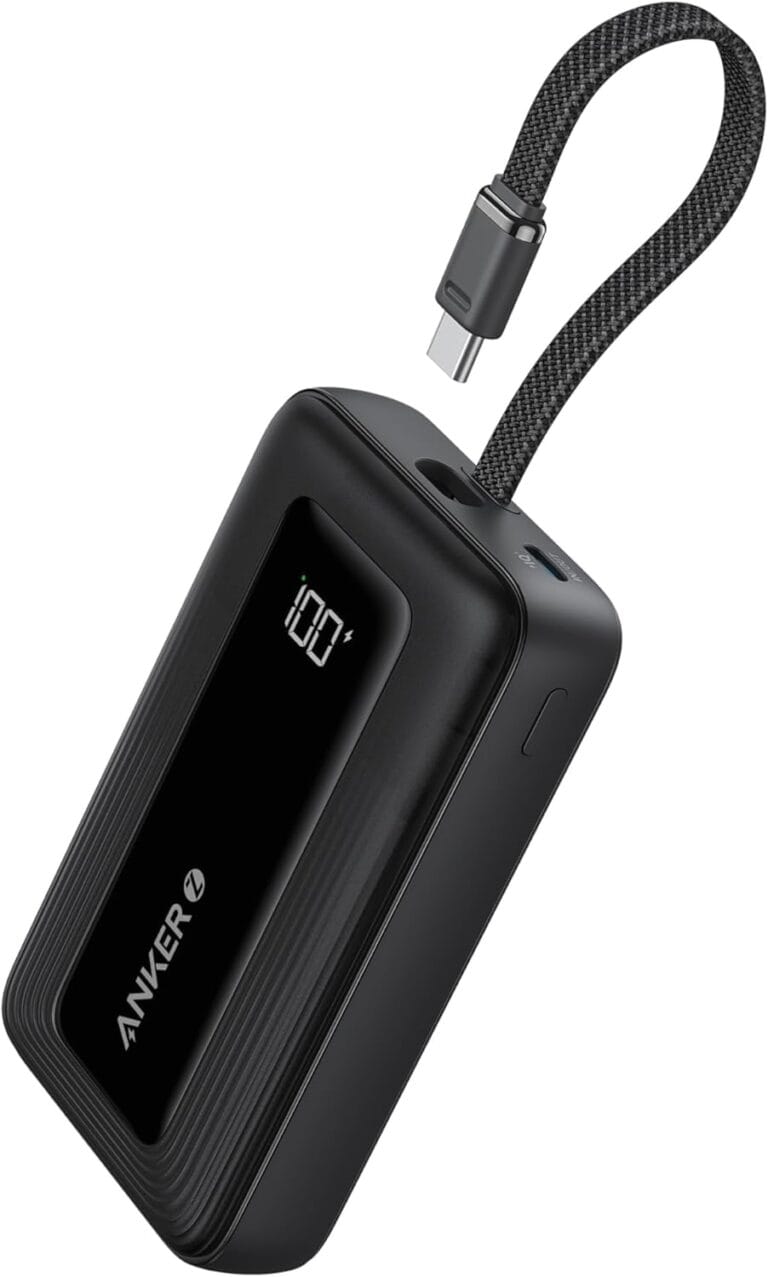 Anker Portable Charger, 10,000mAh 30W Power Bank, USB-C in and Out Fast Charging Battery Pack, Travel Essential Phone Power Bank, for iPhone 16/15, iPad, MacBook, Galaxy, Google, and More