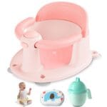 Baby Bath Seat, Bath Seat for Baby 6 Month & up, Baby Bath tub Seat with Suction Cups, Non-Slip, Detachable, Pink