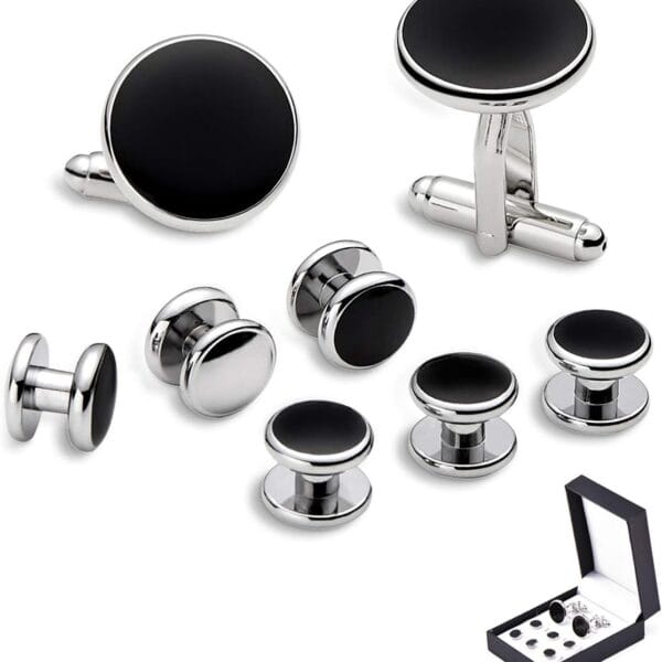 Zealmer 316L Stainless Steel Cufflinks Shirt Studs Business Wedding Gifts for Men