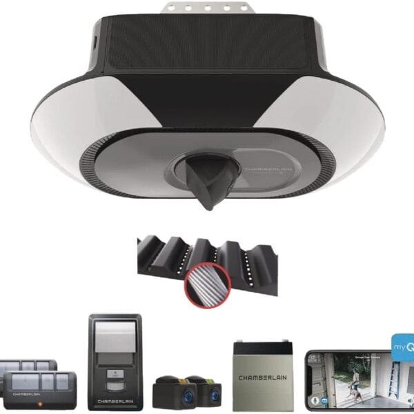 Chamberlain B6753T Smart Garage Door Opener, Video Streaming & Advanced Corner LED Lighting-myQ Smartphone Controlled-Ultra Quiet, Strong Belt Drive & MAX Lifting Power