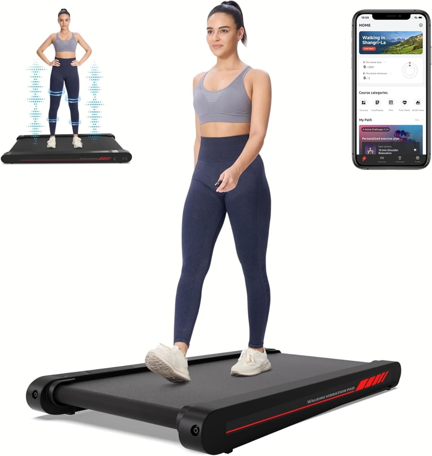 Sperax Walking Vibration Pad With APP, 3 In 1 Under Desk Treadmill, 2.5HP Low Noise Walking Treadmill Pad With Remote Control,Portable Treadmills For Home Office Sperax Walking Vibration Pad with APP, 3 in 1 Under Desk Treadmill, 2.5HP Low Noise Walking Treadmill Pad with Remote Control,Portable Treadmills for Home Office