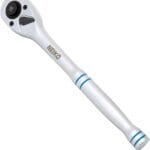 Neiko 03117A 1/2 Inch Ratchet Wrench, 100-Tooth Reversible Ratchet, 3.6 Degree, Quick Release 1/2 Drive Ratchet, 10" Long Handle Ratchet, Oval Head Socket Wrench, CR-V Steel Half Inch Rachet Wrench