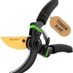 Ultra Sharp Japanese Steel Pruning Shears - Cuts 3X Easier, Weak Hand Arthritis Clippers, Rust-Resistant Titanium Coated Pruner, Effortlessly Cuts 3/4 Inch