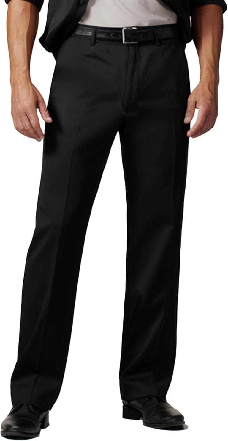 Men's Cozy Hidden Expandable Waist Dress Pants | Premium Stretch Texture Weave Work to Weekend Pants
