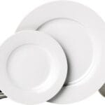 Amazon Basics Kitchen Dinnerware Set, Microwave and Dishwasher Safe, Plates, Bowls, Service for 6, 18-Piece, White