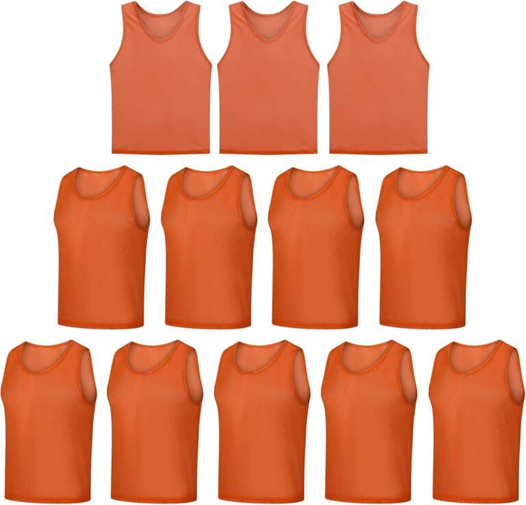 12 Pack Scrimmage Vest/Team Training Jerseys/Sports Pinnies/Practice Jerseys/Soccer Bibs with Carry Bag