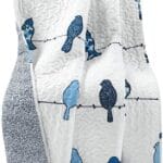 Lush Decor Rowley Birds Reversible Throw Blanket, 50" W x 60" L, Navy - Throw Blankets for Bed - Couch Blanket - Farmhouse Throw Blanket for Couch