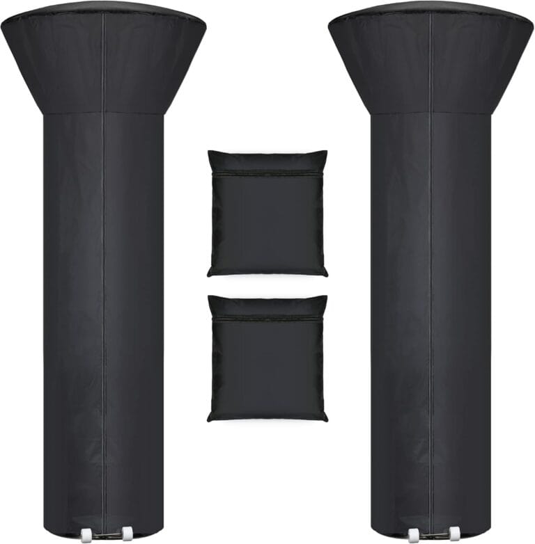 [2 Pack] Patio Heater Covers with Zipper and Storage Bag,Waterproof,Dustproof,Wind-Resistant,Sunlight-Resistant,Snow-Resistant,Black,89'' Height x 33" Dome x 19" Base