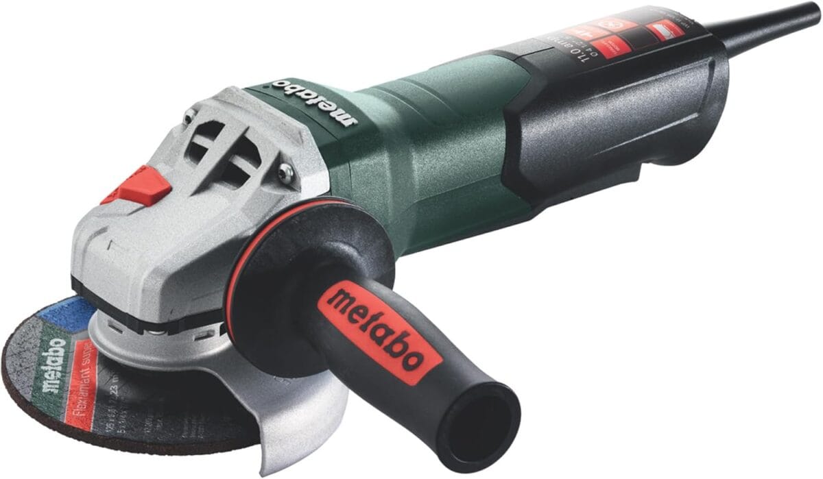 Metabo 4-1/2-5-Inch Angle Grinder, 11 Amp, 11,000 RPM, Non-Locking Paddle Switch, Made in Germany, WP 11-125 Quick, 603624420, Green