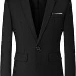 Mylldey Mens Blazers Slim Fit Business Casual Men Suit Sport Coat One Button Travel Blazer Lightweight Suit Jacket