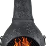 The Blue Rooster Dragonfly Cast Aluminum Chiminea in Charcoal