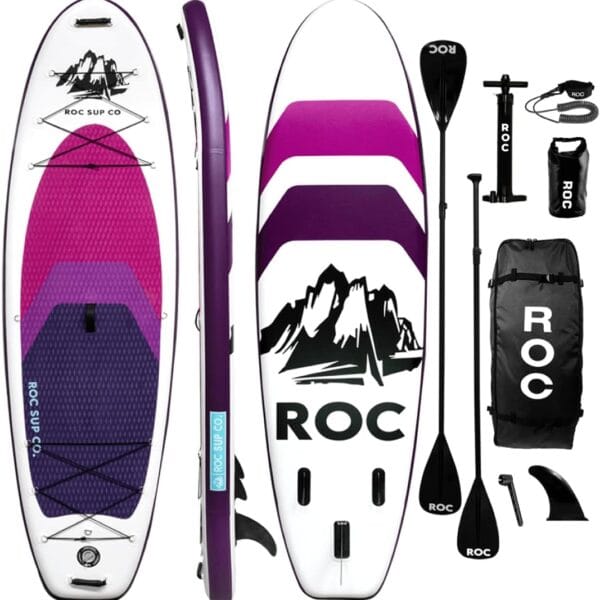 Roc Inflatable Stand Up Paddle Boards with Premium SUP Paddle Board Accessories, Wide Stable Design, Non-Slip Comfort Deck for Youth & Adults