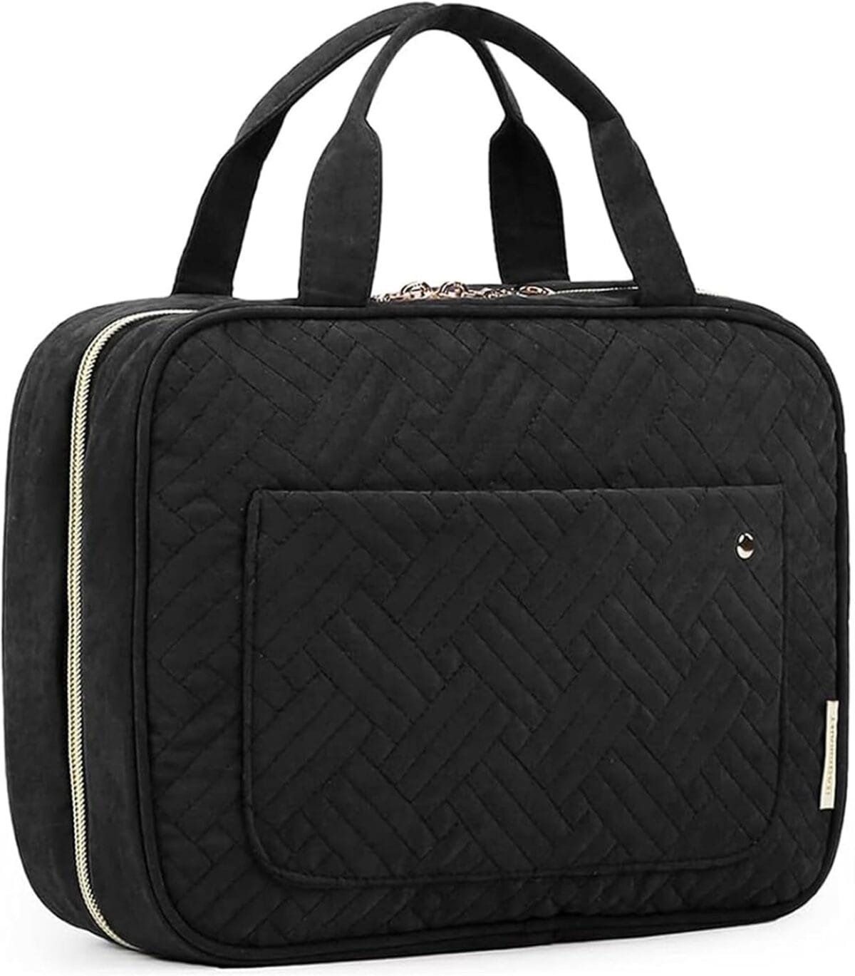 BAGSMART Toiletry Bag Travel Bag with Hanging Hook, Water-resistant Makeup Cosmetic Bag Travel Organizer for Accessories, Shampoo, Full-size Container, Toiletries