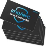 RFID Blocking Card 6 Pack, Bank Debit Credit Card Protector, Anti-Theft Contactless NFC Blocker, Entire Wallet Protection