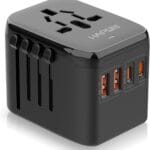 Universal Travel Adapter, PD20W International Power Adapter, 2 USB-C & 2 USB-A Fast Charging Travel Charger, All in One Worldwide Travel Plug Adapter, Outlet Adapter for Europe EU UK USA AU