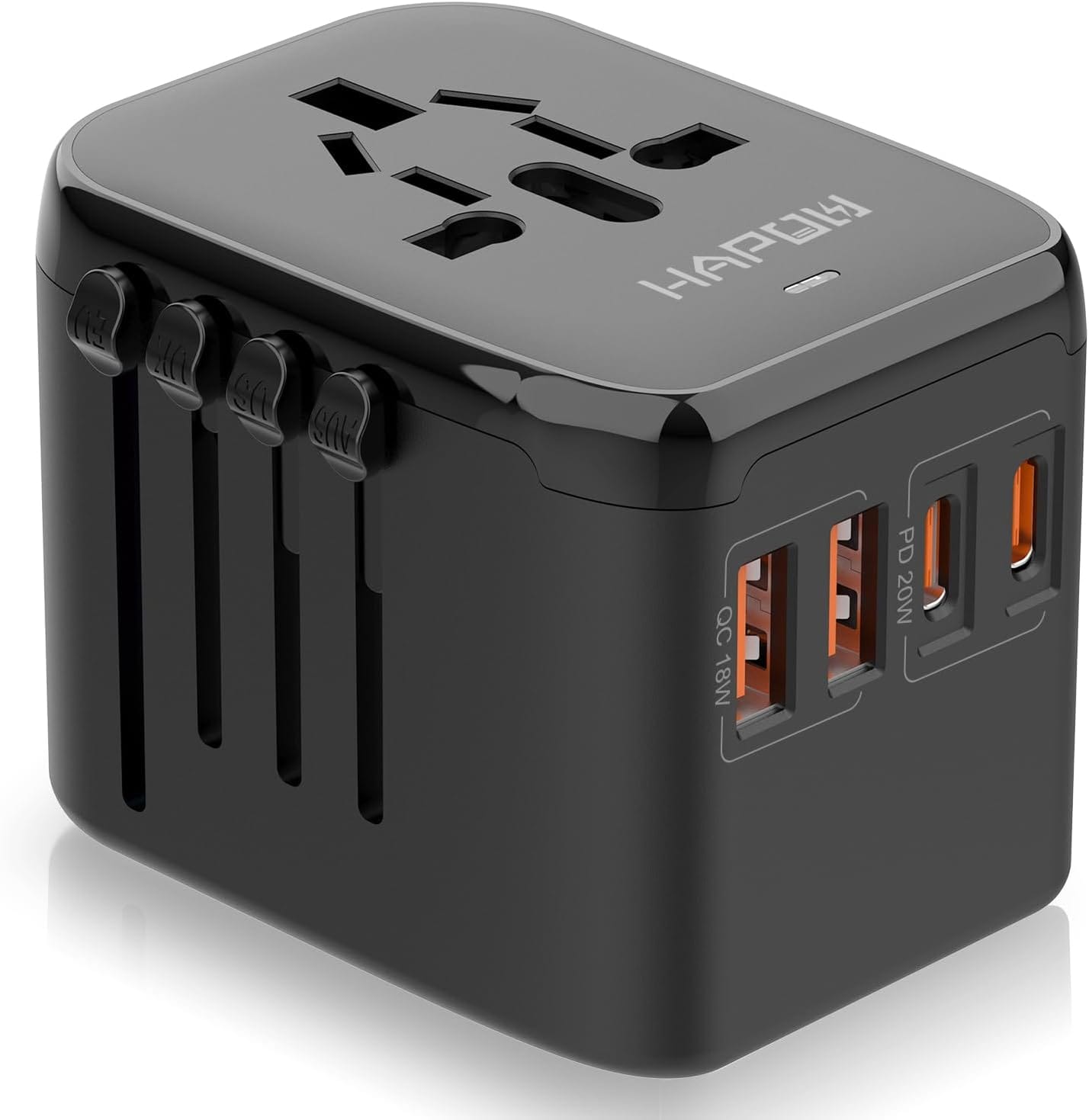 Universal Travel Adapter, PD20W International Power Adapter, 2 USB C & 2 USB A Fast Charging Travel Charger, All In One Worldwide Travel Plug Adapter, Outlet Adapter For Europe EU UK USA AU Universal Travel Adapter, PD20W International Power Adapter, 2 USB-C & 2 USB-A Fast Charging Travel Charger, All in One Worldwide Travel Plug Adapter, Outlet Adapter for Europe EU UK USA AU
