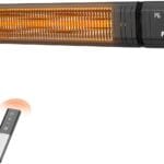 Infrared Heater 24H Timer Outdoor Heater, IP65, Memory Function Infrared Electric Patio Heater, 9 Levels Heating Touchscreen With Remote Electric heater, Restaurant Backyard, 1500W, Black