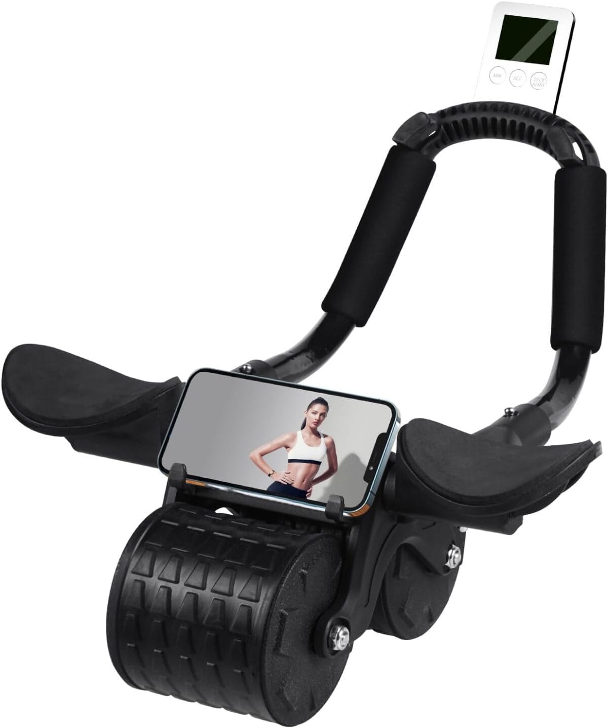 Ab Roller Wheelwith Timer Automatic Rebound Abdominal WheelElbow Support Abs Roller Wheel Core Exercise Equipment