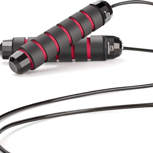 Skipping Rope with Ball Bearings Rapid Speed Adjustable Jump Rope Cable and 6 Memory Foam Handles Ideal for Aerobic Exercise Like Speed Training, Extreme Jumping, Endurance Training and Gym