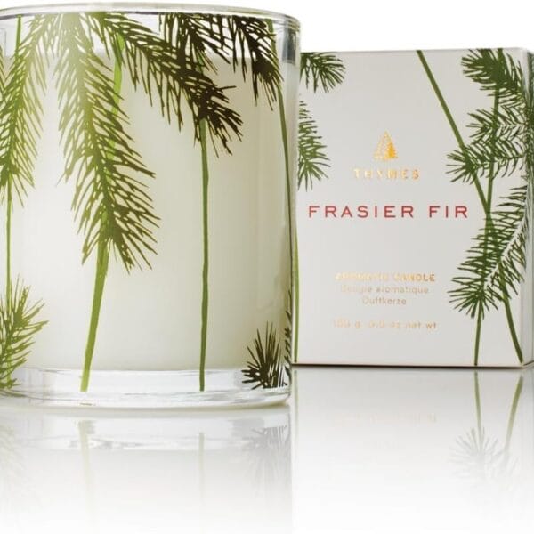 Thymes Frasier Fir Pine Needle Candle  Holiday Candles for Home Scented with Notes of Crisp Siberian Fir, Cedarwood & Sandalwood  Christmas Decor  Christmas Gifts for Women & Men (6.5 oz)