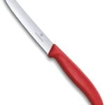 Victorinox 6.7831 Swiss Classic Tomato and Table Knife Ideal for Cutting Fruits and Vegetables with Soft Skin Serrated Blade in Red, 4.3 inches