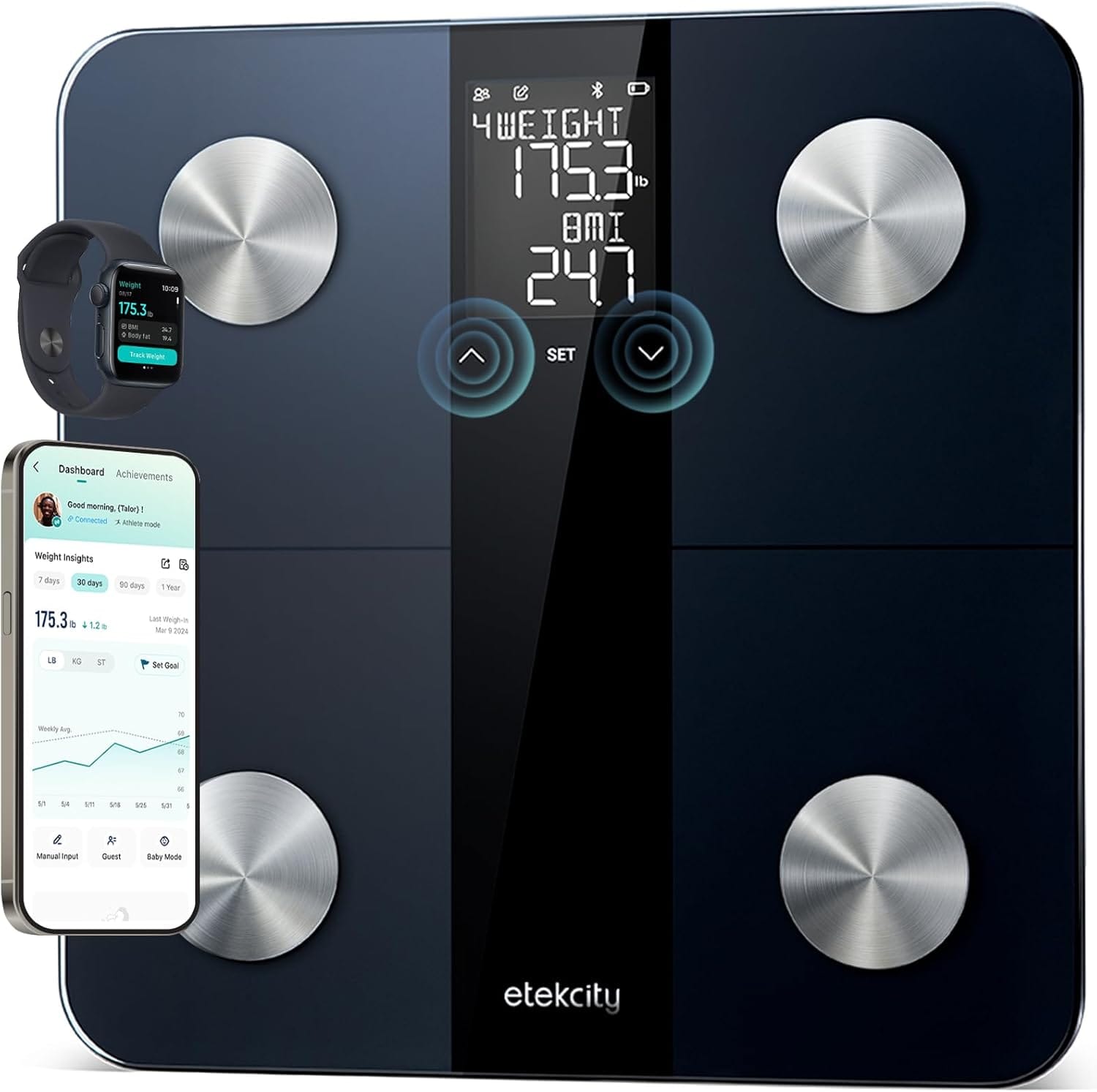 Etekcity Upgraded Smart Scale For Body Weight, FSA HSA Store Eligible, Bathroom Digital Scale With BMI, Body Fat, Muscle Mass, 13 Metrics With A Large Display, Support Offline Mode And Apps Connection Etekcity Upgraded Smart Scale for Body Weight, FSA HSA Store Eligible, Bathroom Digital Scale with BMI, Body Fat, Muscle Mass, 13 Metrics with a Large Display, Support Offline Mode and Apps Connection