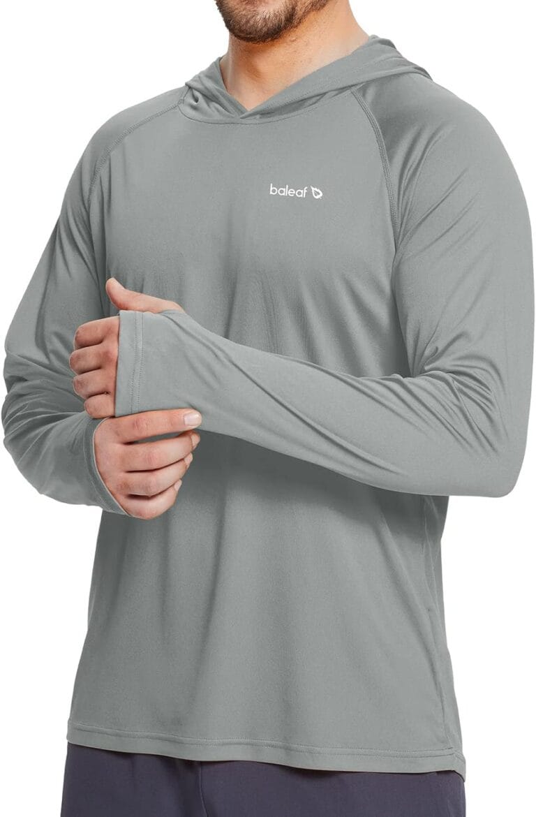 baleaf Men's Sun Protection Hoodie Shirt UPF 50+ Long Sleeve UV SPF T-Shirts Rash Guard Fishing Swimming Lightweight