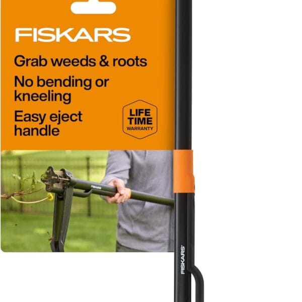 Fiskars 4-Claw Stand Up Weed Puller Tool, Gardening Hand Weeding Tool with 39" Long Ergonomic Handle with Easy-Eject Mechanism