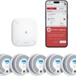 X-Sense Smart Smoke Detector Carbon Monoxide Detector Combo, Battery-Operated (Not AC Hardwired) Interconnected Combination Smoke Carbon Monoxide Detector, 5 Detectors with 1 Base Station, SC07-MR51