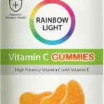 Rainbow Light Vitamin C Gummies, Dietary Supplement Provides Immune Support, With Vitamin C and Vitamin E, Citrus Flavor, 90 Count