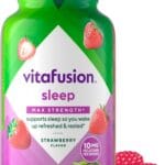 Vitafusion Max Strength Melatonin Gummy Supplements, Strawberry Flavored, 10 mg Melatonin Sleep Supplements, Americas Number 1 Gummy Vitamin Brand, 50 Day Supply, 100 Count