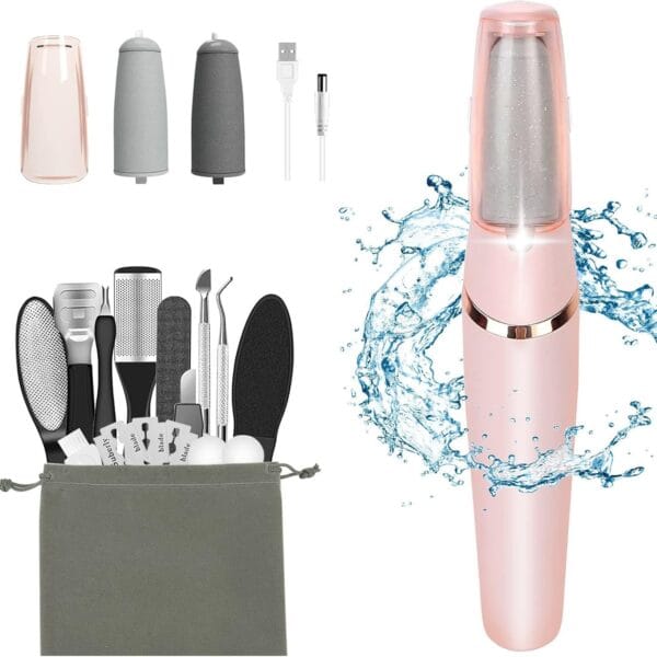 Electric Callus Removers for Feet, Rechargeable Electric Foot Callus Remover Pedicure Kits with12 in 1, Removes Dry Skin for Smoother Feet, Foot Care for Dead Skin Ideal Gift