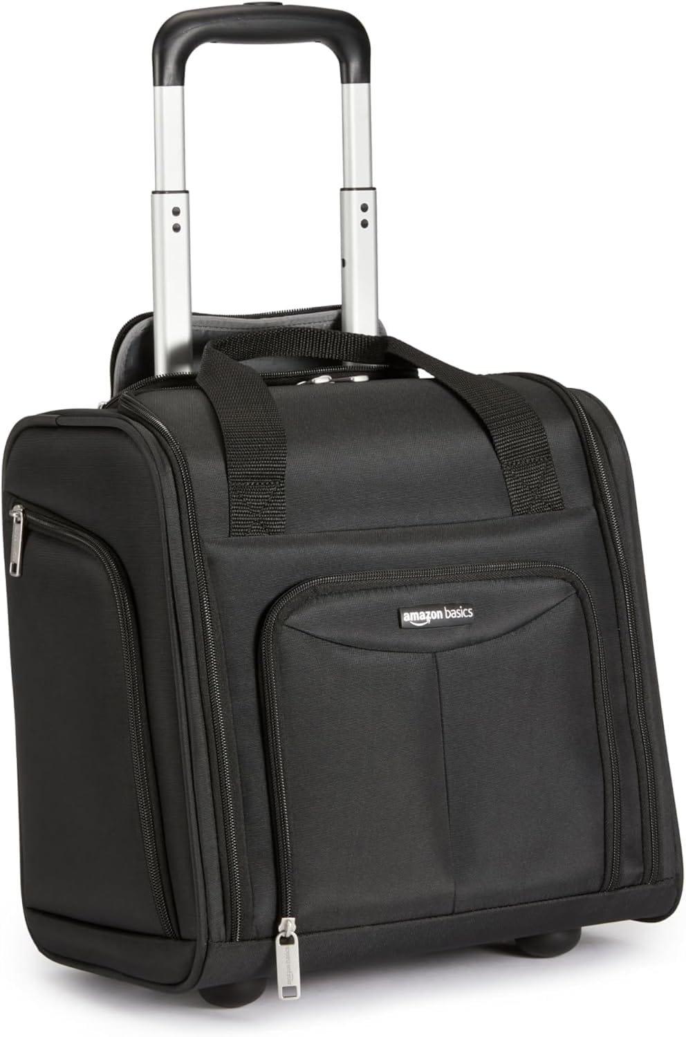 Amazon Basics Underseat Carry On Luggage With Wheels 14" Rolling Travel Bag, Black Amazon Basics Underseat Carry On Luggage with Wheels - 14" Rolling Travel Bag, Black