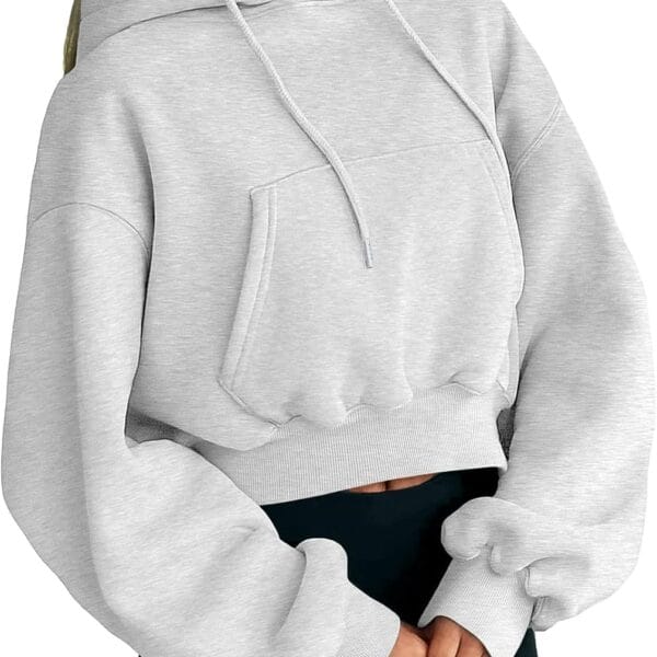 Trendy Queen Womens Cute Cropped Hoodies Y2k Long Sleeve Sweatshirts Fall Fashion Outfits Winter Sweater Clothes 2025