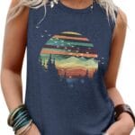 Sleeveless Tank Tops for Women 2025 Summer Casual Blouses Graphic Tees Loose Fit Crewneck Vacation Outfits Shirts
