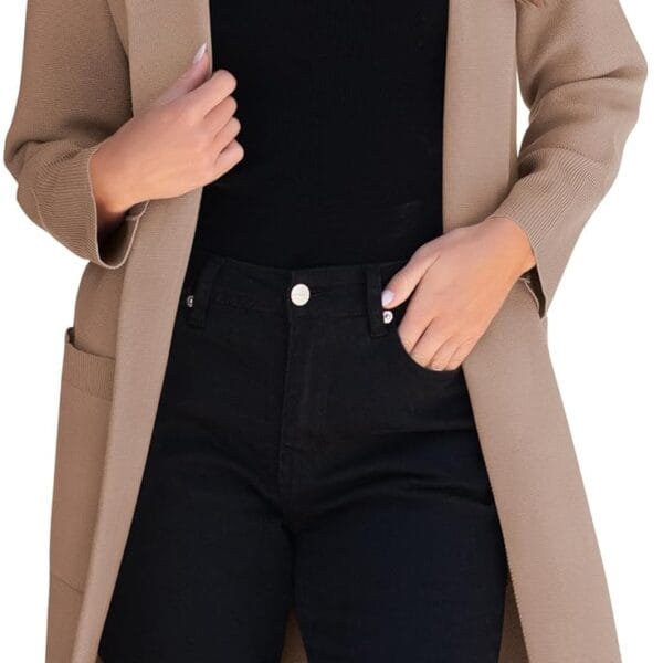 ANRABESS Women Cardigan Sweater Jackets Open Front Thick Knit Oversized Blazer Coatigan 2025 Fall Winter Long Coats Outwear